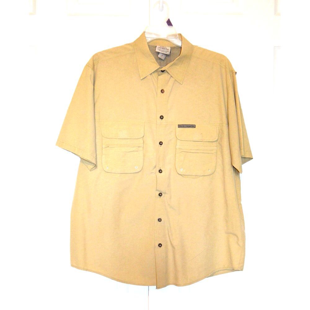 Ducks Unlimited‎ Men's XL Brown Shirt Short Sleeve Vented Back